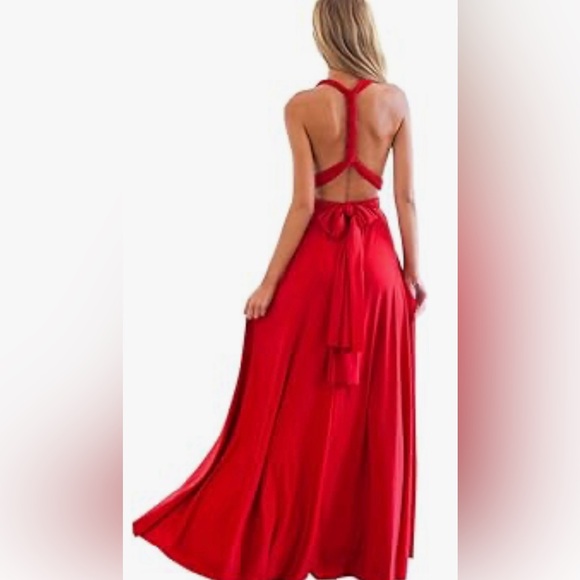 Women Transformer Evening Long Prom Dress Multi-Way Wrap Convertible Maxi Gown - Picture 2 of 4
